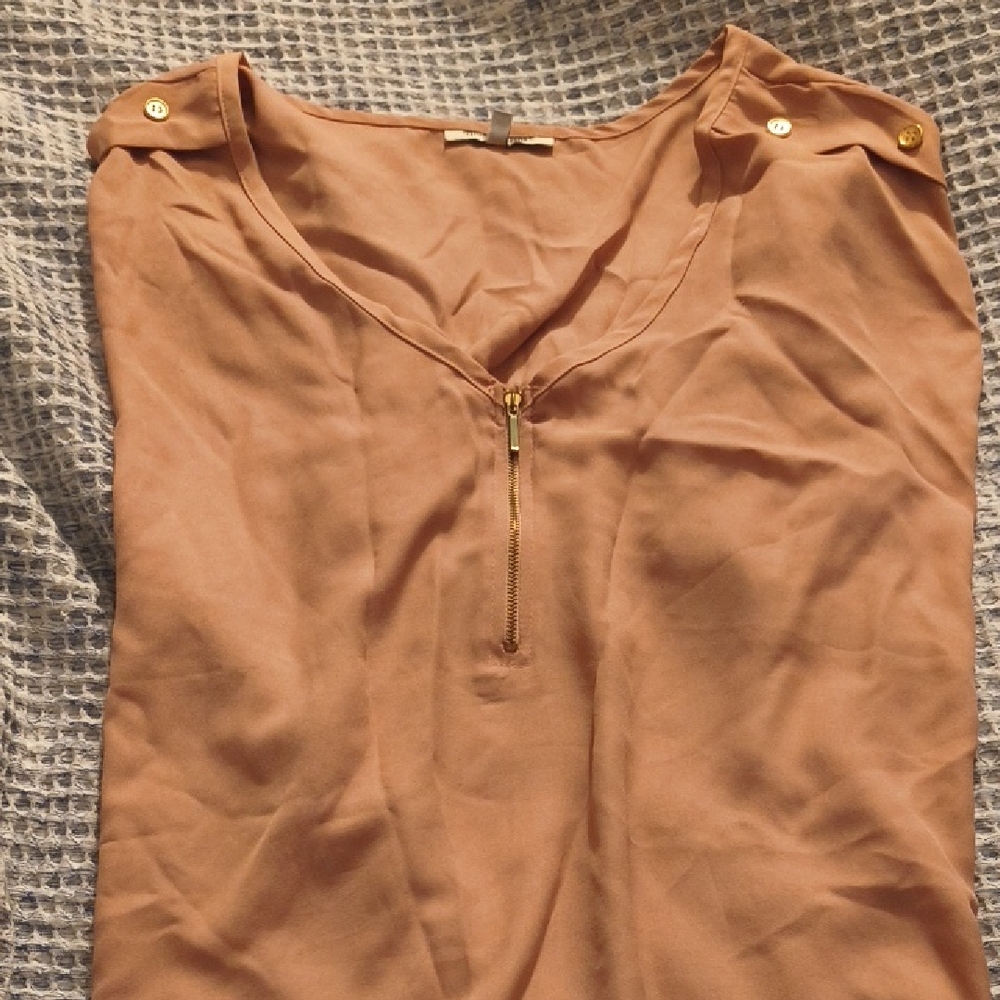 Elegant Women's Blouse with Gold Accents